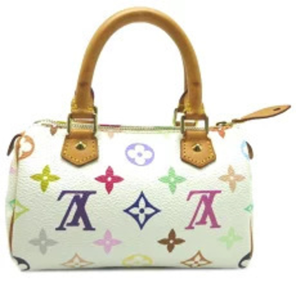 Louis Vuitton Monogram White Strap Blanc Speedy Handbag Multicolor